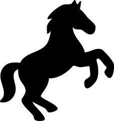 馬のかわいいシルエットのイラスト