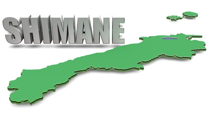 島根県マップとテキスト素材（背景：透過）