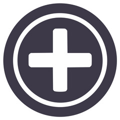Obraz premium Plus Sign within a Circle Icon Symbol Simple Addition Button Graphic