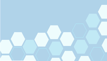 Blue hexagon on minimal simple blue watercolor vector illustration Science technology and medical concept hexagon on background.