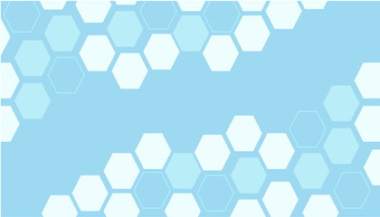 Abstract geometric technology embossed sky color hexagon on sky color background honeycomb vector illustration background.
