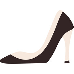 Elegant Black and White High Heel Shoe With Thin Stiletto Heel Isolated On Transparent Background Graphic