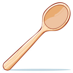 Cartoon wooden spoon illustration a simple kitchen utensil for cooking and eating