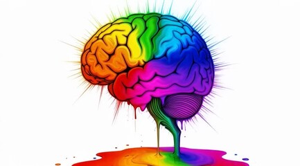 Unleash your mind's potential with this vibrant brain animation, symbolizing creativity, intelligence and innovation in every colorful frame - Powered by Adobe