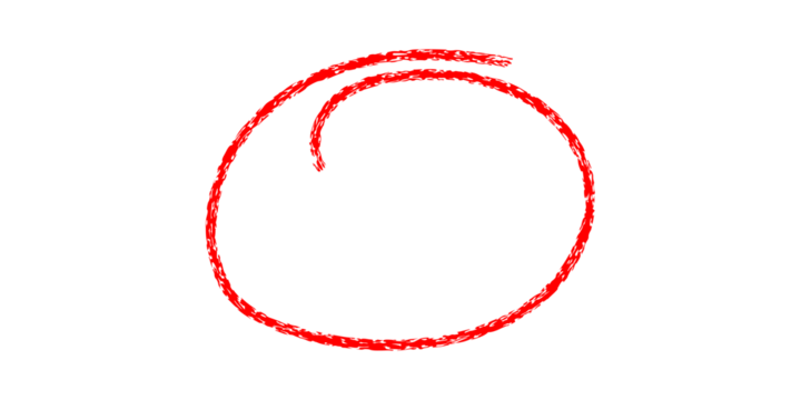 hand drawing different circles isolated on the transparent background, Handwritten red circle. For marking text, numbers, marker pen, pencil, logo, hand-drawn doodle grunge circle highlights