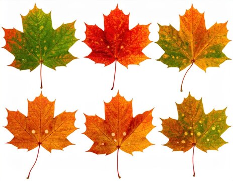 Maple leaves with polka dots - Powered by Adobe