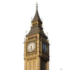 big ben clock tower ; isolated on a transparent background