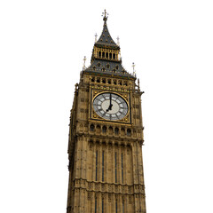 big ben clock tower ; isolated on a transparent background
