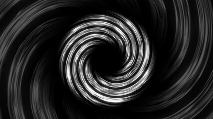 Glowing neon black and white vortex spiral energy swirl abstract sci-fi hyperspace tunnel digital background - Powered by Adobe