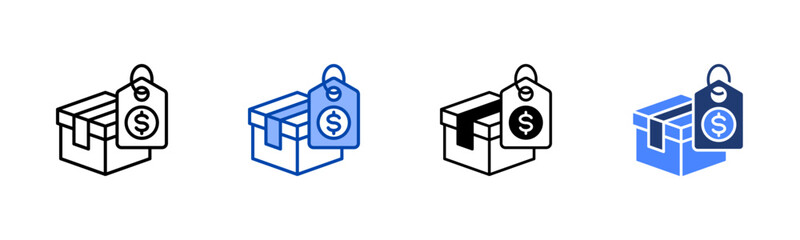 Pricing icon set multiple style collection