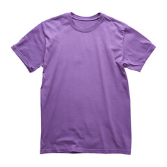 Simple purple tshirt isolated on transparent background for casual wear