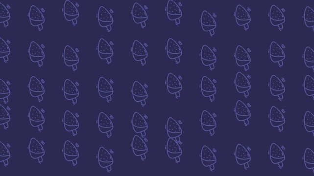 Seamless Acorn Outline Pattern on Dark Blue Background. Minimalist Autumnal Botanical Illustration.