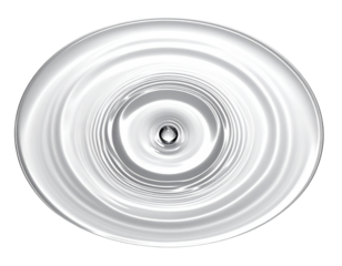 Top-Down View of Concentric Water Ripples with Realistic Reflections, Isolated on Transparent Background