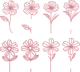 set of poppy flowers svg png, remembrance flower, family loss, personalized name, custom family name, laser ready cut files, glowforge silhouette cricut, outline line art florals, mothers day gift