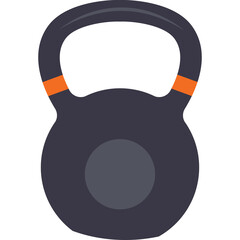 Gray Kettlebell with Orange Accents for Fitness Training and Weightlifting Representing Strength and Exercise