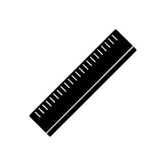 Simple black ruler icon for measurement, education, and design