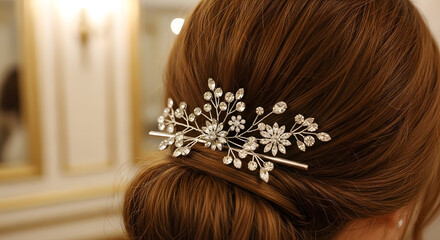 Elegant Updo Hairstyle with Sparkling Hair Accessory for a Special Event