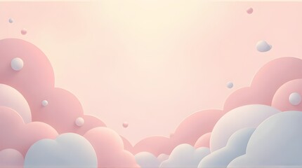 pink hearts on blue sky