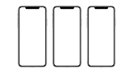 Three vertical black bars isolated on transparent background