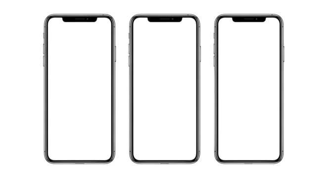 Three vertical black bars isolated on transparent background