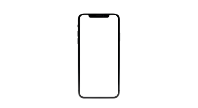 Modern smartphone with notch isolated on transparent background - Powered by Adobe