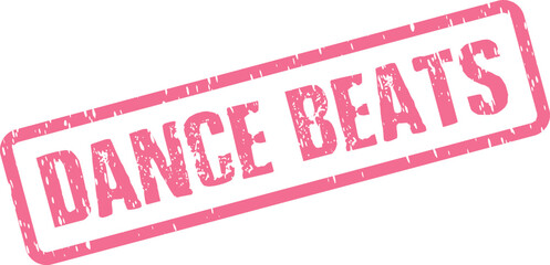 Vibrant pink Dance Beats stamp for music themed promotions and lively entertainment events