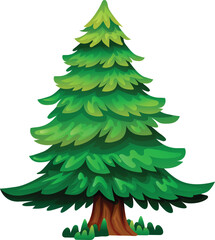 Obraz premium pine forest tree cartoon evergreen icon