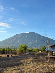 mount agung in the morning from north bali