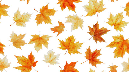 Fototapeta premium Vibrant autumn maple leaves create joyful, warm background pattern