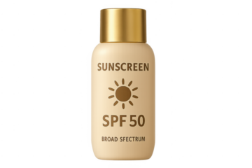 Sunscreen bottle with spf 50 broad spectrum protection
