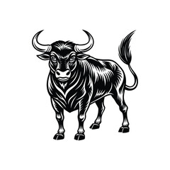 bull, silhouette, taurus, cow, cattle, animal, farm, ranch, wild, wildlife, aggressive, charge, charging, attack, danger, power, powerful