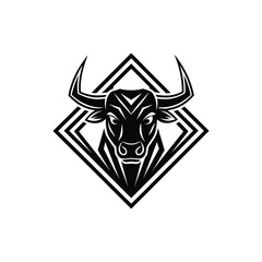 Obraz premium Bull head silhouette, bull head logo