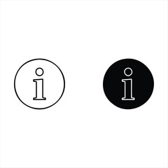 Information Icon: A concise representation of information through two contrasting circles, one white and the other black, each encasing a distinctive i symbol, offers clarity and direction.