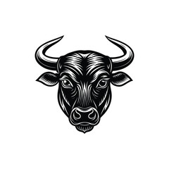 Fototapeta premium Bull head silhouette, bull head logo