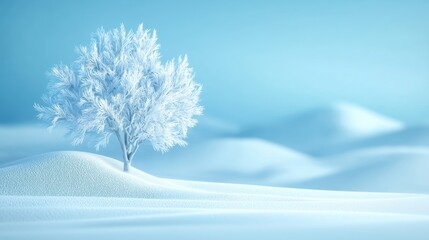 Blue haze over a winter landscape, enhancing the cold and crisp ambiance.