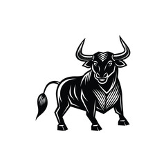 bull, silhouette, taurus, cow, cattle, animal, farm, ranch, wild, wildlife, aggressive, charge, charging, attack, danger, power, powerful