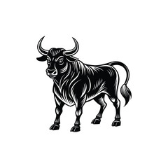 bull, silhouette, taurus, cow, cattle, animal, farm, ranch, wild, wildlife, aggressive, charge, charging, attack, danger, power, powerful