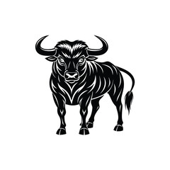 bull, silhouette, taurus, cow, cattle, animal, farm, ranch, wild, wildlife, aggressive, charge, charging, attack, danger, power, powerful