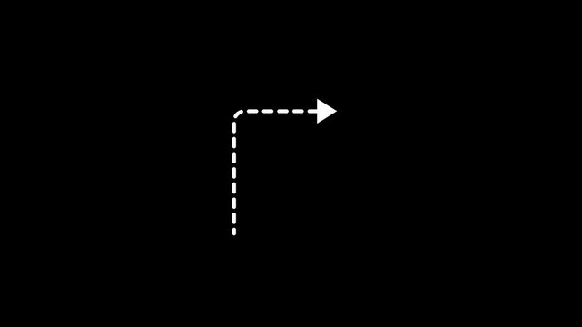 Right angle dotted arrow animation