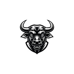 Bull head silhouette, bull head logo