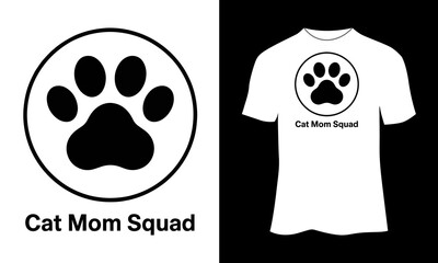 Cat Mom Squad Minimalist Vector T-shirt Design