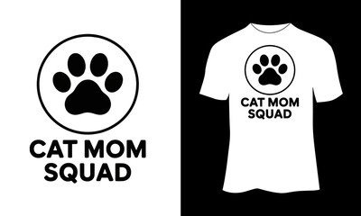Cat Mom Squad Minimalist Vector T-shirt Design