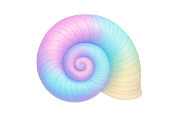 Obraz premium Seashell displaying spiral shape and pastel rainbow colors