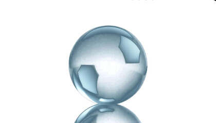 clear crystal orb sphere, glossy surface, soft refraction, minimal light reflection, mystical elegant style, isolated transparent background.