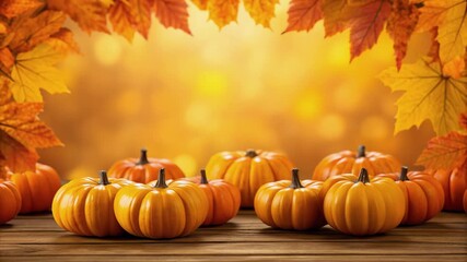 Autumn Pumpkin Thanksgiving Background. Autumn pumpkin Thanksgiving background motion video - Powered by Adobe
