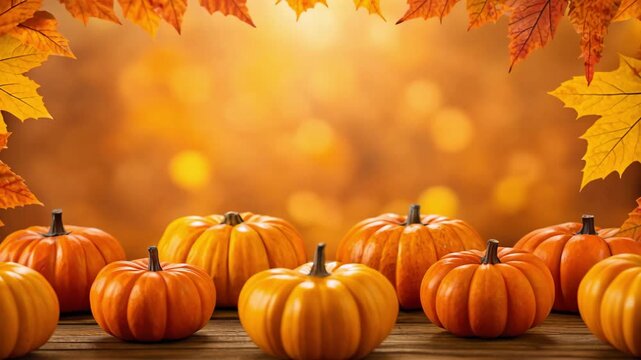 Autumn Pumpkin Thanksgiving Background. Autumn pumpkin Thanksgiving background motion video