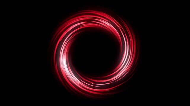 Glowing Portal isolated on alpha channel black background. Abstract spinning glowing ring formed a portal. Loop footage in 4K Ultra HD resolution. 4k animation video