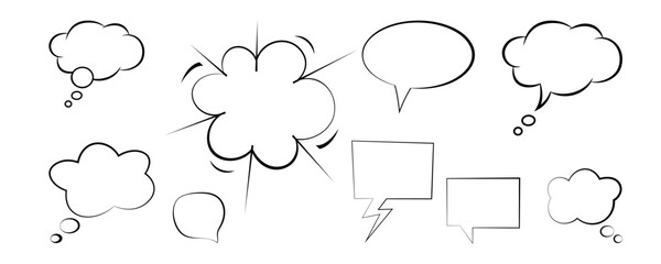 Comic Speech Bubbles Outlines | Comic Hero | Cartoon Speech Bubble bundle