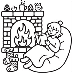 cozy girl season bold and easy coloring book for adults 