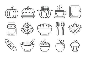 Thanksgiving autumn harvest icons